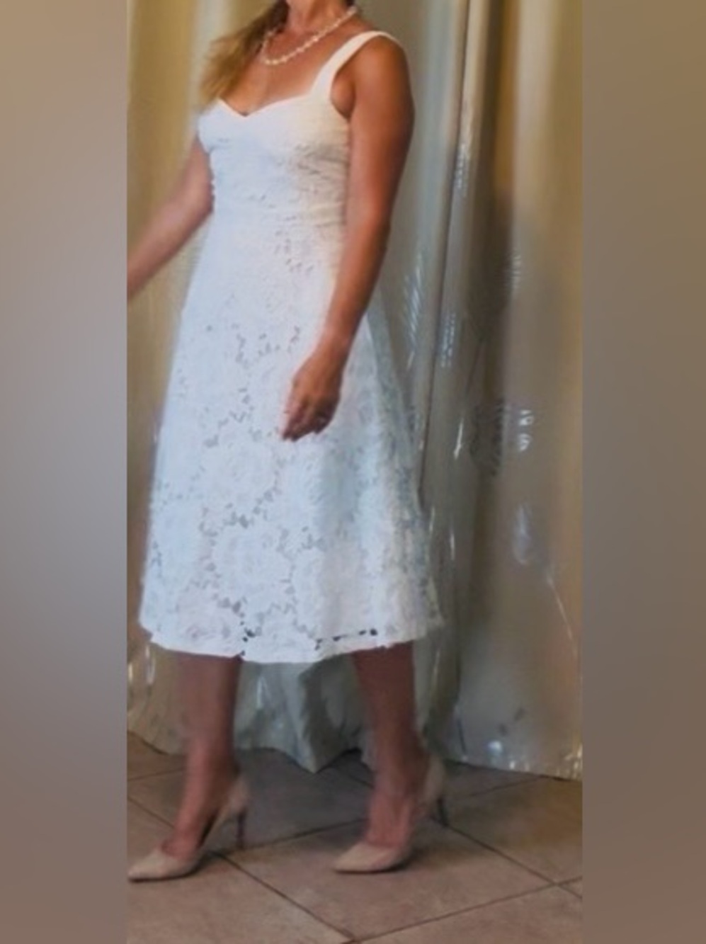 Lulu's White Lace A-Line Sundress - Picture 10 of 10